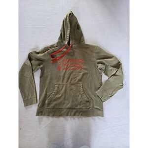 Marmot Mountain Hoodie Sweatshirt Mens Medium Unisex Olive Green Distressed